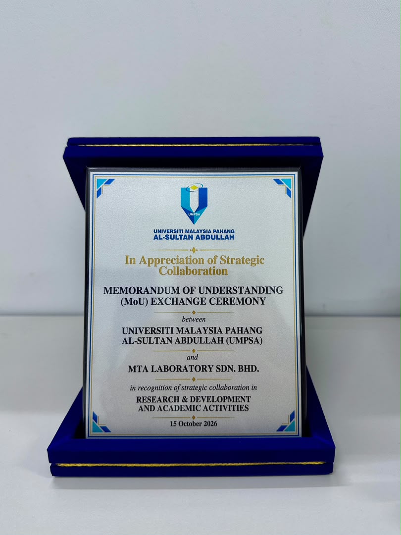 Memorandum of Understanding certificate from UMPSA